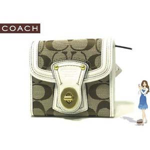 Coach(コーチ) 3つ折り財布 レガシー シグネチャー フレンチ ホワイト 41956