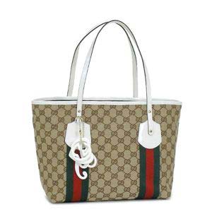 GUCCI(グッチ) トートバッグ 211971 TOTE DOUBLE SHOULDER MEDIUM ベージュ/ホワイト